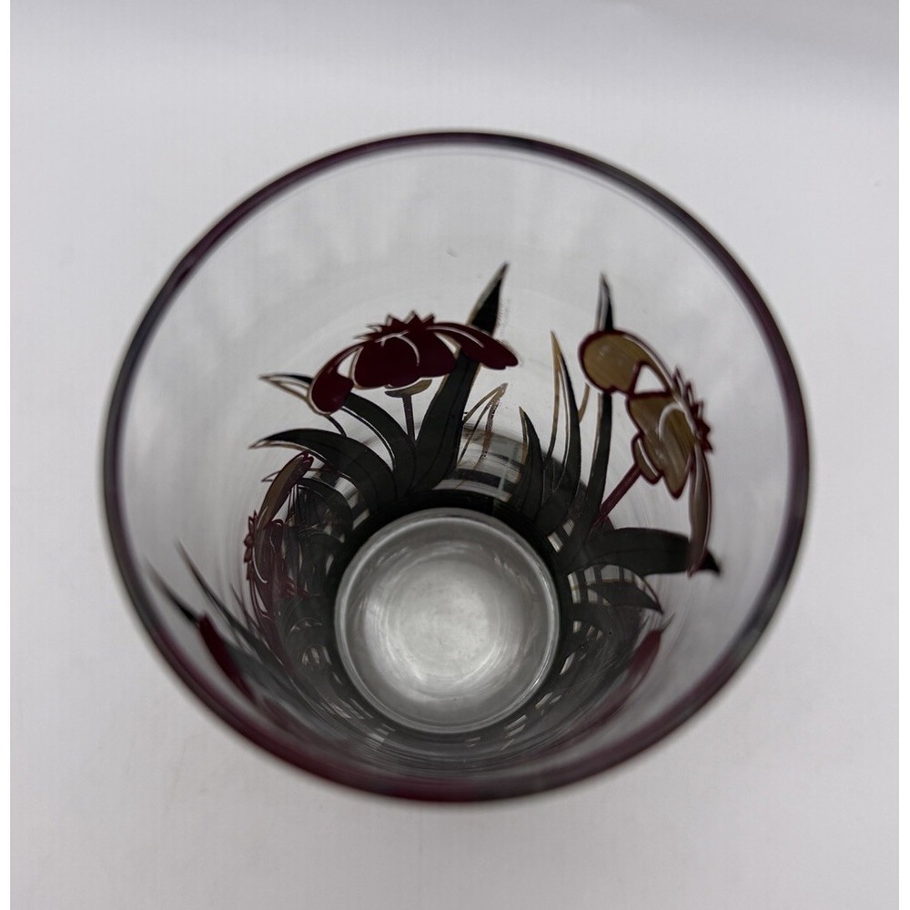 5 Vintage Culver Iris Cinnabar Highball Glasses Tumbler 22k Gold Irises 5.5" - Picture 5 of 6